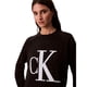 thumbnail image 4 of Suéter Calvin Klein con Logo Monograma y Cuello Simulado Negro, 4 of 5