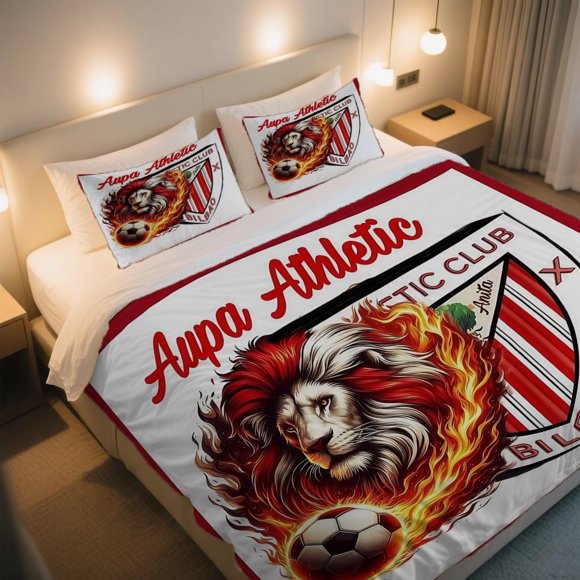 Aupa Athletic Fiery Lion & Shield Duvet Cover Set Bedding Digital Print Comforter Covers