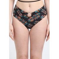 Samia - Bikini Calzón Alto Argolla Estampado Verde L