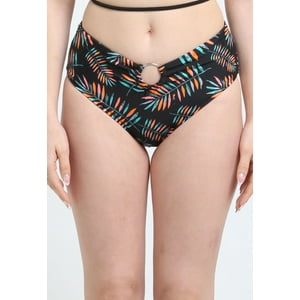 Samia - Bikini Calzón Alto Argolla Estampado Verde L