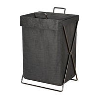 Bothyi - Cesta De Lavandería Plegable Bolsa De Lavandería Grande Para El Lavadero Del Hogar Dormitorio Con Tapa Negro