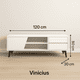 thumbnail image 2 of Rack TV Vinicius Blanco 120 cm Melamina Mueble Organizador, 2 of 4