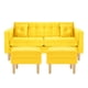 thumbnail image 1 of Sofa New Retro 3C + 2 Pouf Felpa 05 Amarillo, 1 of 6