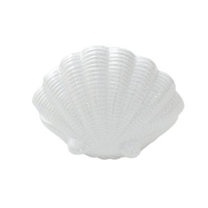 Ioensy - Caja De Almacenamiento De Joyas, Organizador De Joyas Con Forma De Concha Portátil De Viaje, Expositor Blanco