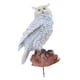 thumbnail image 3 of búho artificial resina de pájaro realista taxidermia jardín decoración blanco, 3 of 5