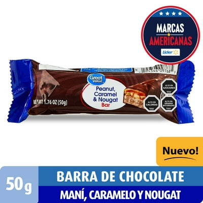 Barra De Chocolate Con Maní, Caramelo Y Nougat 50 G Great Value