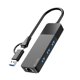thumbnail image 1 of Hub adaptador USB C a Ethernet ALL-LUCKY 4 en 1 con 3 puertos USB 3.0, 1 of 8