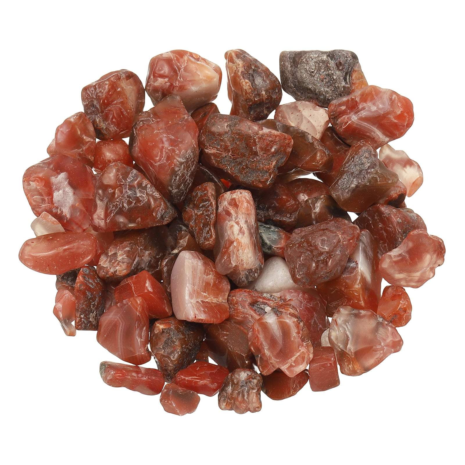 Uxcell Chips de Cristal Piedra 0.44 Lb Fluorita Grava de Acuario Rocas Ágata Roja 9-28 mm Destinado para Pecera