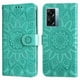 thumbnail image 5 of Funda tipo cartera FOXDOCK para Realme Narzo 50 5G , diseño girasol en relieve, cuero PU, cierre magnético, soporte y tarjetero, 5 of 5