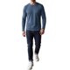 thumbnail image 2 of INSPIRE CHIC Camiseta Casual para Hombre Cuello Redondo Manga Larga Camiseta Básica Suave L Azul Marino, 2 of 6