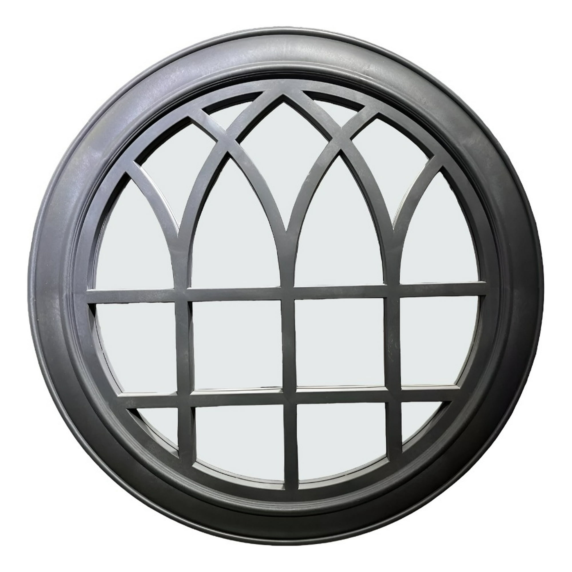 Genérico - Espejo Decorativo Circular Ventana Negro Elegante Jhn