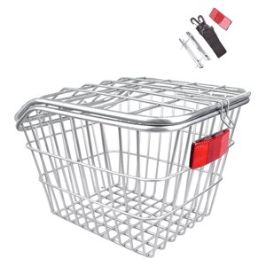 Ioensy - Cesta Trasera Para Bicicleta, Hierro Moderno Para Bicicletas De Montaña Y De Carretera, Conducción Al Aire Libre Con Tapa