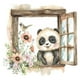 thumbnail image 2 of Lindo Panda Etiqueta De La Pared Decoración Del Hogar Mural De Pared Para Restaurante Dormitorio Cocina, 2 of 3