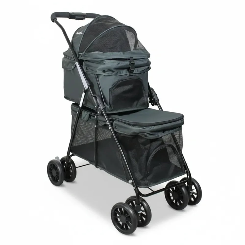 Beepet - Coche Mascotas Duopet Doble Gris