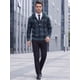 thumbnail image 2 of INSPIRE CHIC Chaqueta de Suéter de Punto a Cuadros con Forro de Lana y Cremallera con Capucha para Hombre L Azul Oscuro, 2 of 6