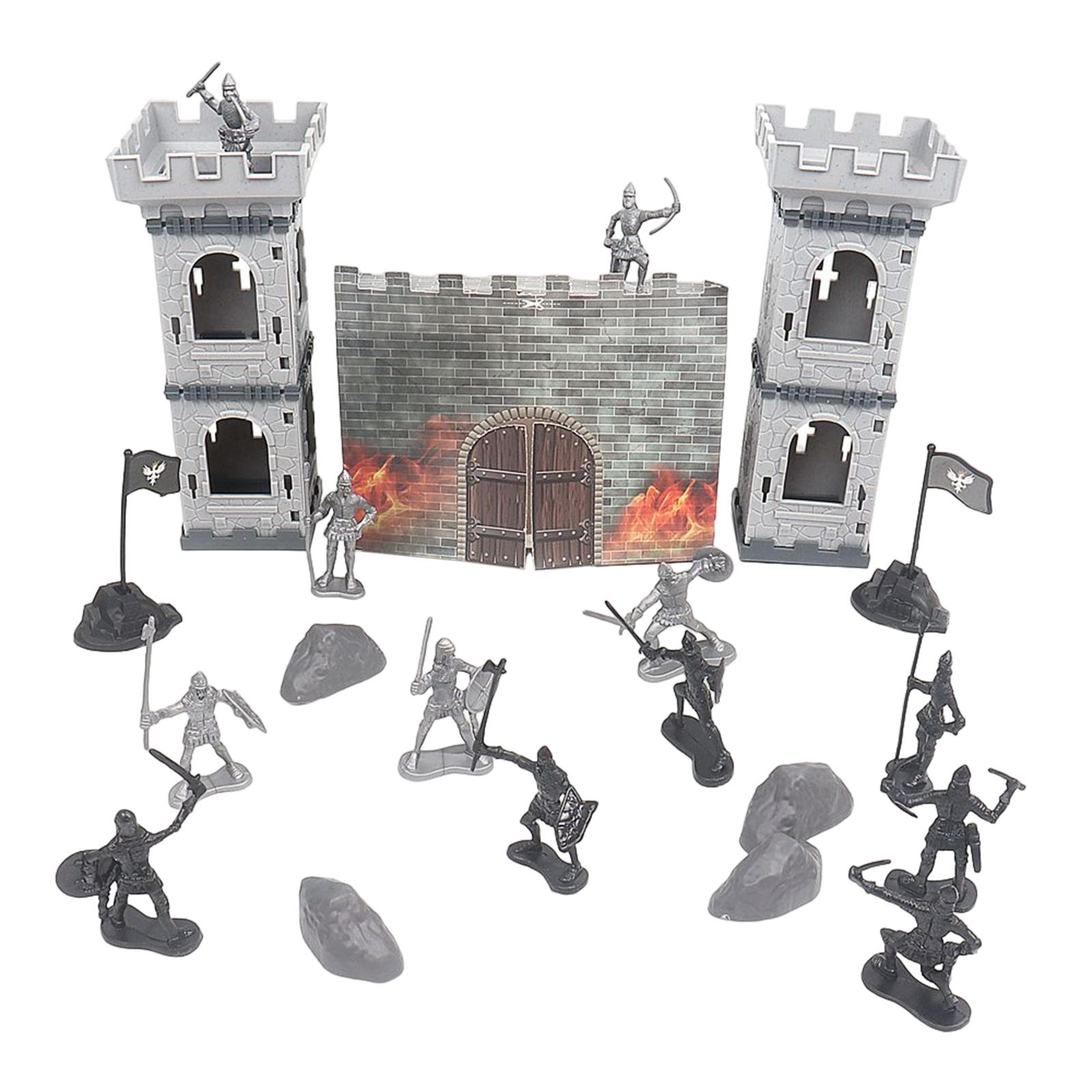 Bothyi - Juego De 21 Uds. De Figuras De Acción De Castle Battle Model Para Césped Doméstico