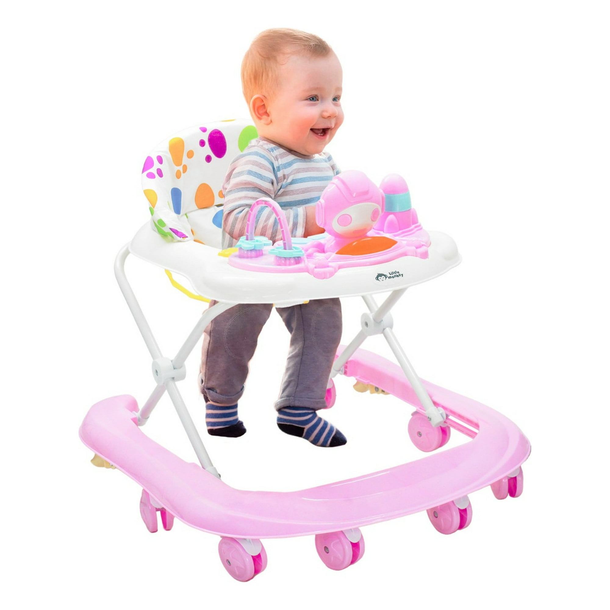 Little Monkey - Andador Musical Para Bebé Interactiva Plegable Con Ruedas Azul