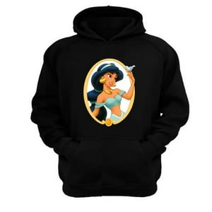 Genérico - Polerón Canguro Princesa Jasmine Negro Talla L Unisex
