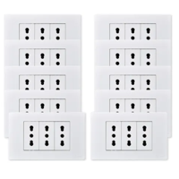 Want - Pack 10 Tomacorriente Triple 10 16A 250V Blanco