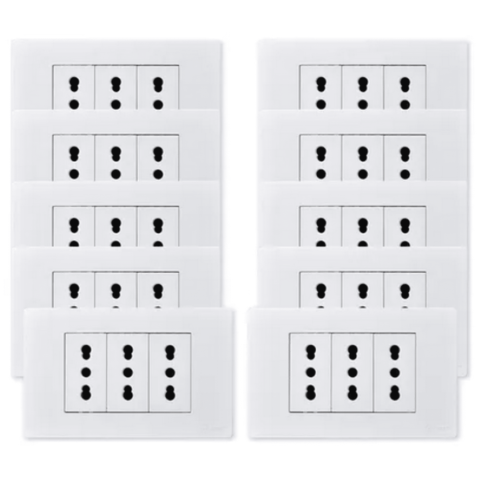 Want - Pack 10 Tomacorriente Triple 10 16a 250v Blanco