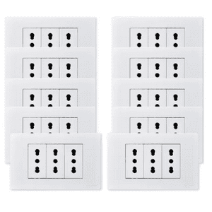 Want - Pack 10 Tomacorriente Triple 10/16A 250V Blanco