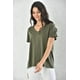 thumbnail image 1 of Polera Mujer Verde Manga Corta Cuello V Talla L, 1 of 3