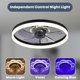 thumbnail image 2 of Ventilador de techo Fszdorj de 23,6" de montaje empotrado con LED y control remoto/app, 2 of 7