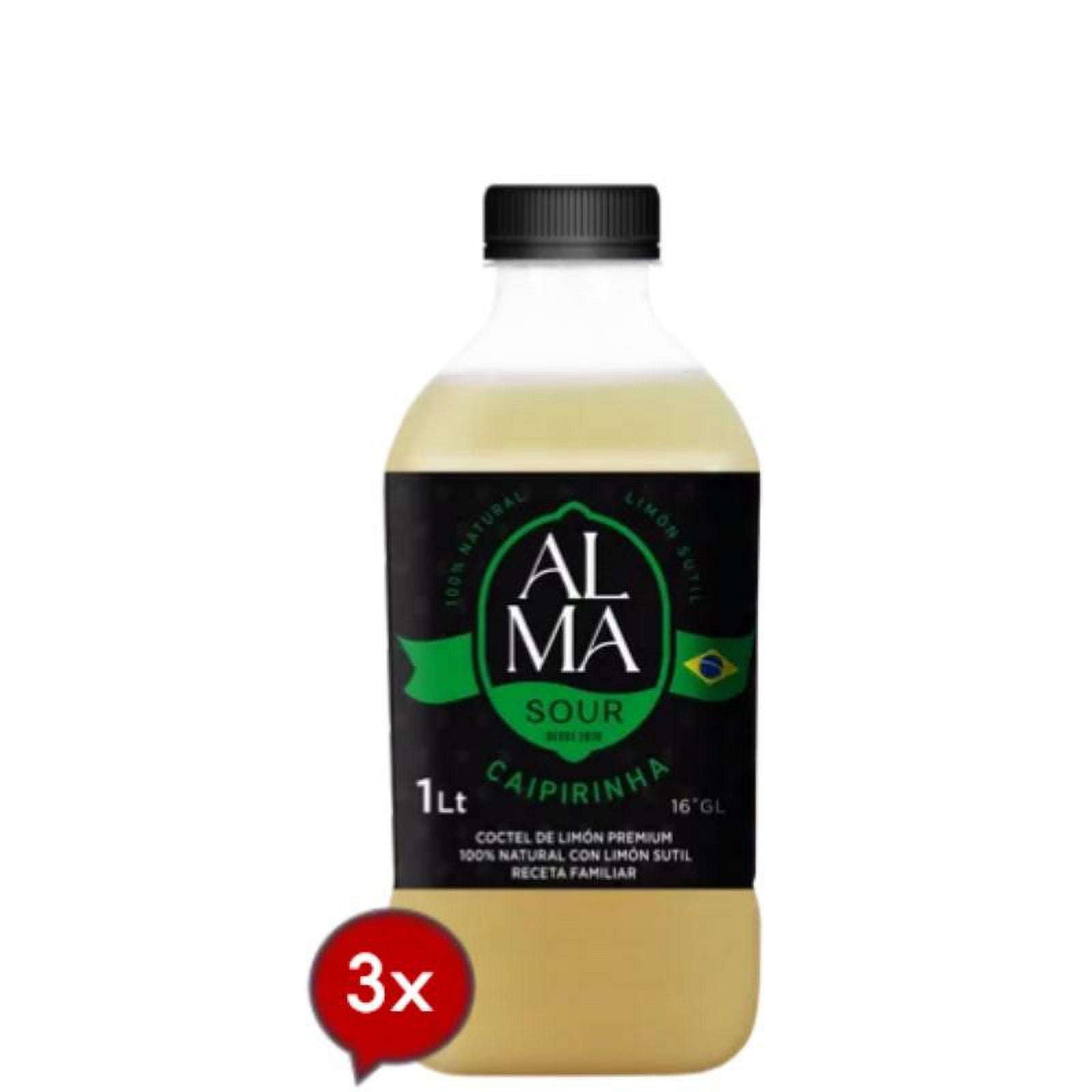 Alma Sour - 3 Caipirinha Natural Premium De 1 Litro