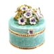 thumbnail image 3 of Caja de joyería pequeña para mujer, caja de almacenamiento de joyería, regalo de recuerdo, caja de baratija pintada a mano para anillos, pendientes, Azul, 3 of 5