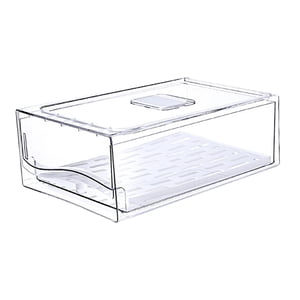 Magideal - Organizador Del Cajón Del Refrigerador Organización De La Cocina Extraíble, Contenedor De Almacenamiento De Alimentos Organizador Del Refrigerador Con L