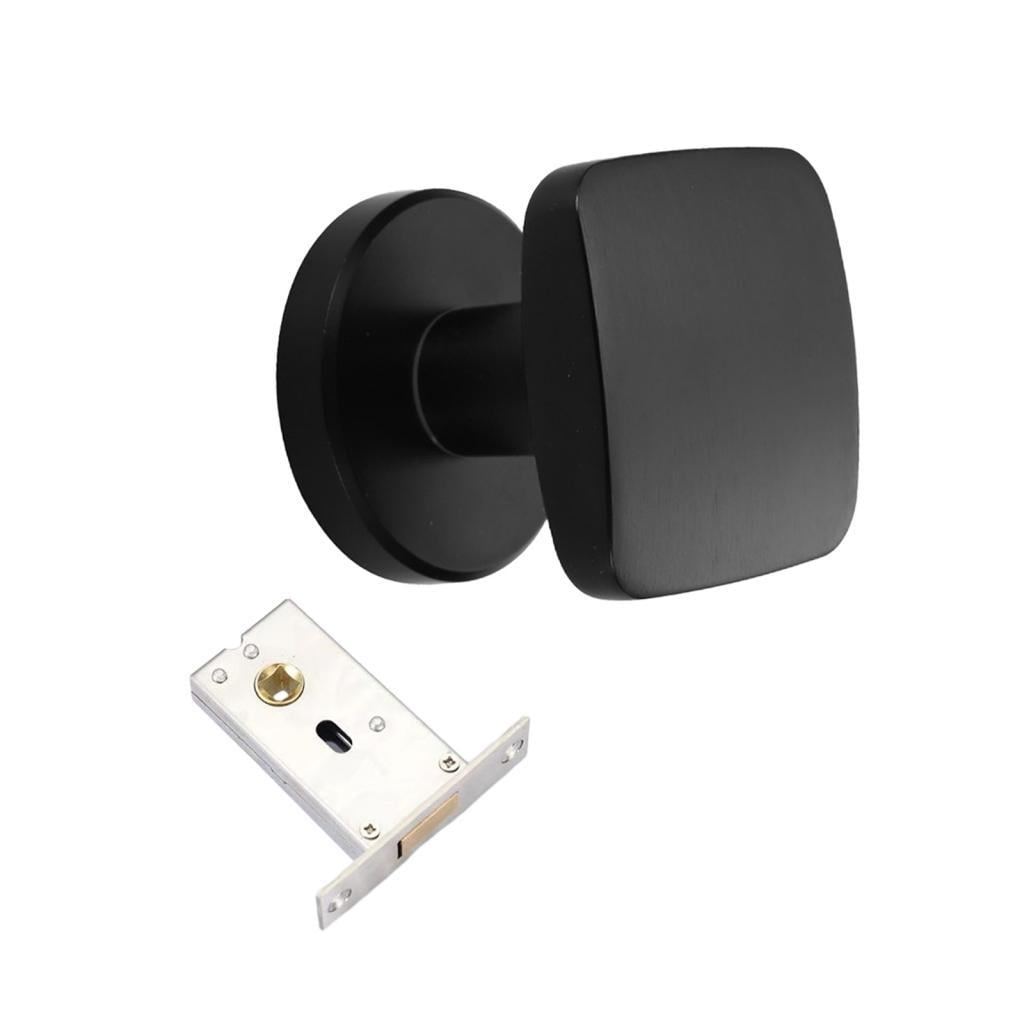 Magideal - Cerradura De Puerta Invisible, Cuadrado De Un Solo Lado, Fácil Instalación, Perilla De Puerta Interior, Manija De Puerta, Hardware De Bloqueo Para Sal Negro
