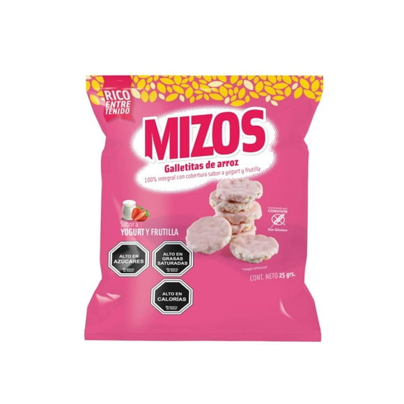 Galleta de Arroz Mizos Yogurt Frutilla, 25 g