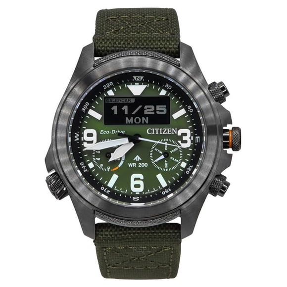 Reloj Promaster Land Cronógrafo Esfera Verde Eco drive Jv1005 02w 200m Hombre