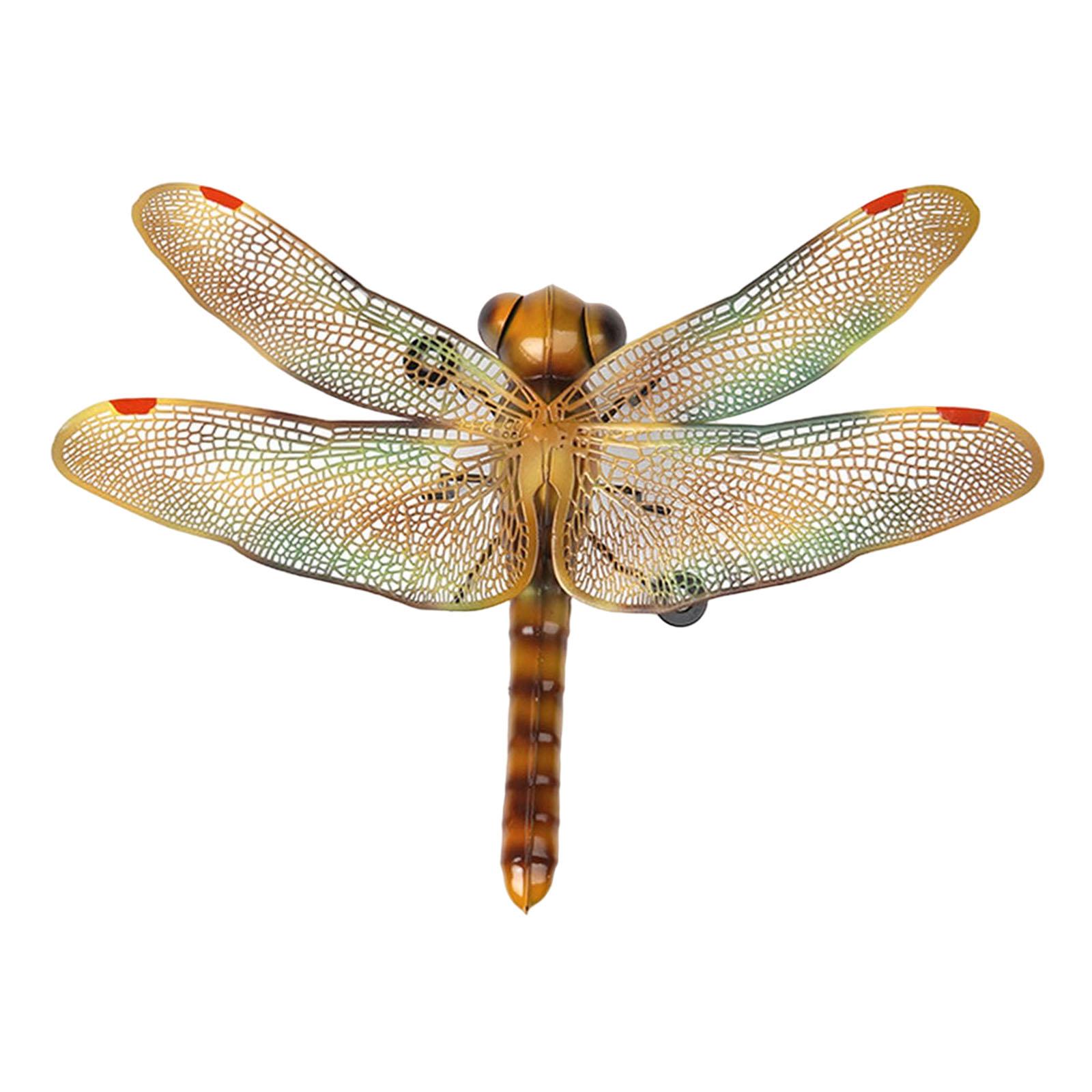 Bothyi - Decoraciones De Libélulas De Pared De Metal Decoración De Artesanía De Arte Para Jardín De Granja Amarillo