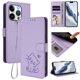 thumbnail image 2 of Funda Billetera con Relieve de Gato para iPhone 15 Pro, Lila Claro, 2 of 6