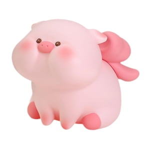 Bothyi - Hucha De Cerdo, Tarro Decorativo Para Dinero, Adorno De Escritorio Para Dormitorio, Oficina, Niños, Lazo Rosa