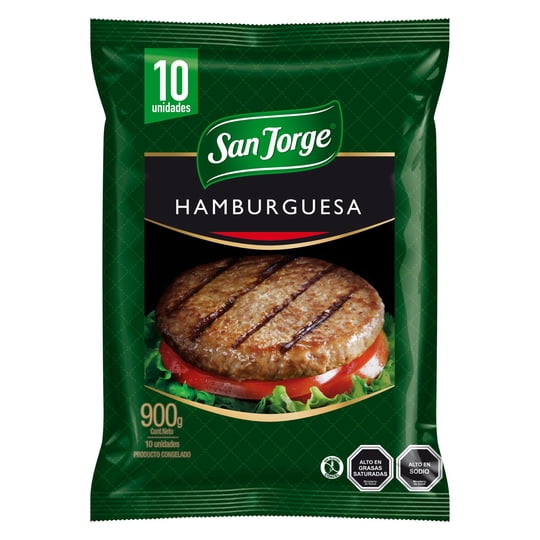 Hamburguesa De Vacuno Pack 10 Un 900 g San Jorge
