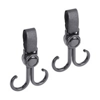 Magideal - 2 Uds. Ganchos Para Cochecito De Bebé, Colgador Para Cochecito, Rotación De 360 Grados, Gancho Doble Estable Para Cochecito, Gancho De Almacenamiento