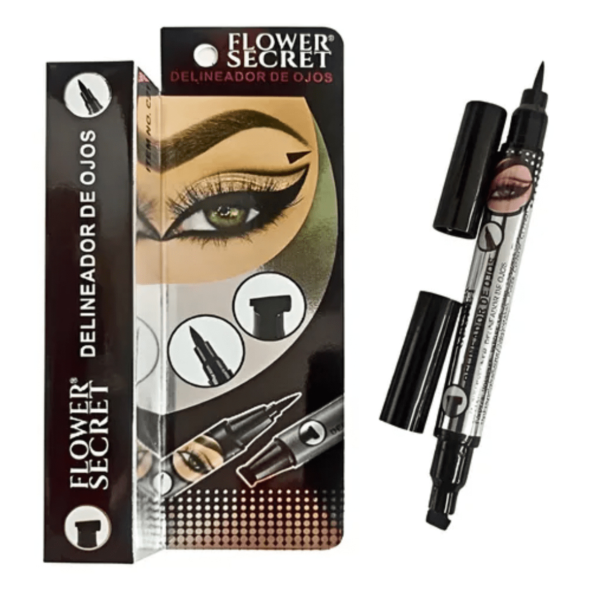 Genérico - Delineador Liquido Negro Punta Plumón Flower Secret