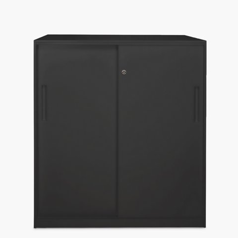 Form Office - Gabinete Oficina Alto Metálico Con Puertas Negro
