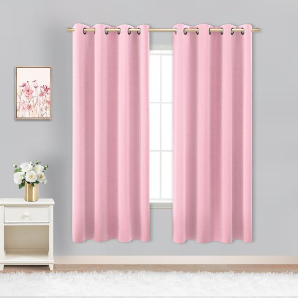 Cortinas KOUFALL rosas de 160 x 160 cm para decoración de guardería de bebés y niñas