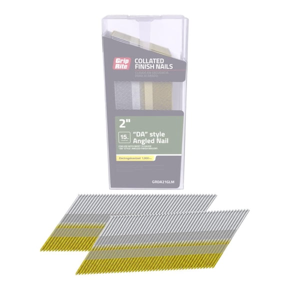 Finish Nails Grip-Rite GRDA21GLM, calibre 15, 5 cm, estilo DA