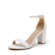 thumbnail image 1 of Sandalias Dream Pairs Chunk de tacón bajo para mujer, talla 8, color blanco, 1 of 6