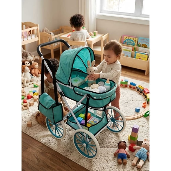 Coche De Paseo Para Muñecas Diseño Clásico + Bolso Accesorios