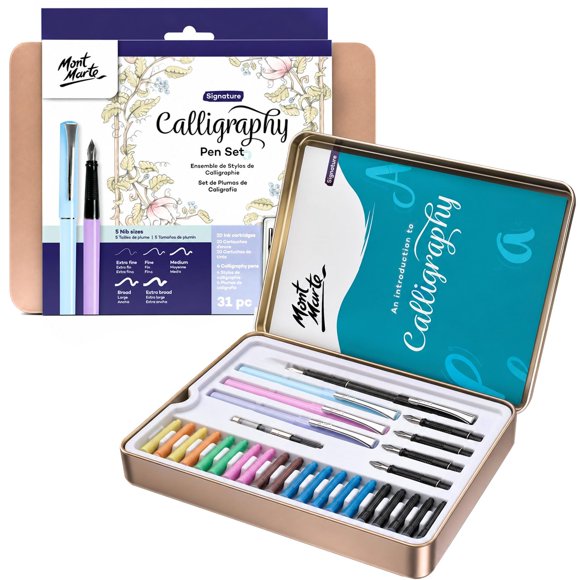 Set de Caligrafía Mont Marte 32 piezas – Plumas y puntas
