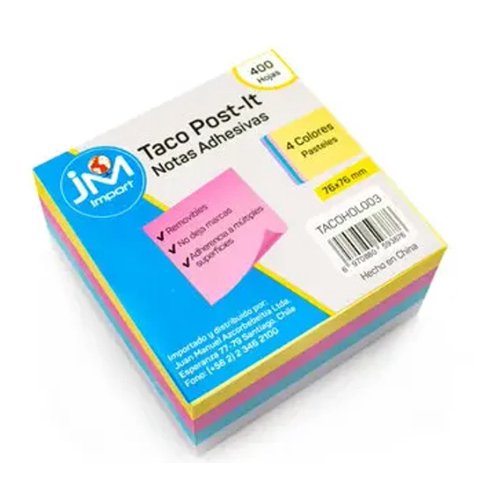 Jm Import - Taco Post It Taco De Notas Autoadhesivas 400 Unid