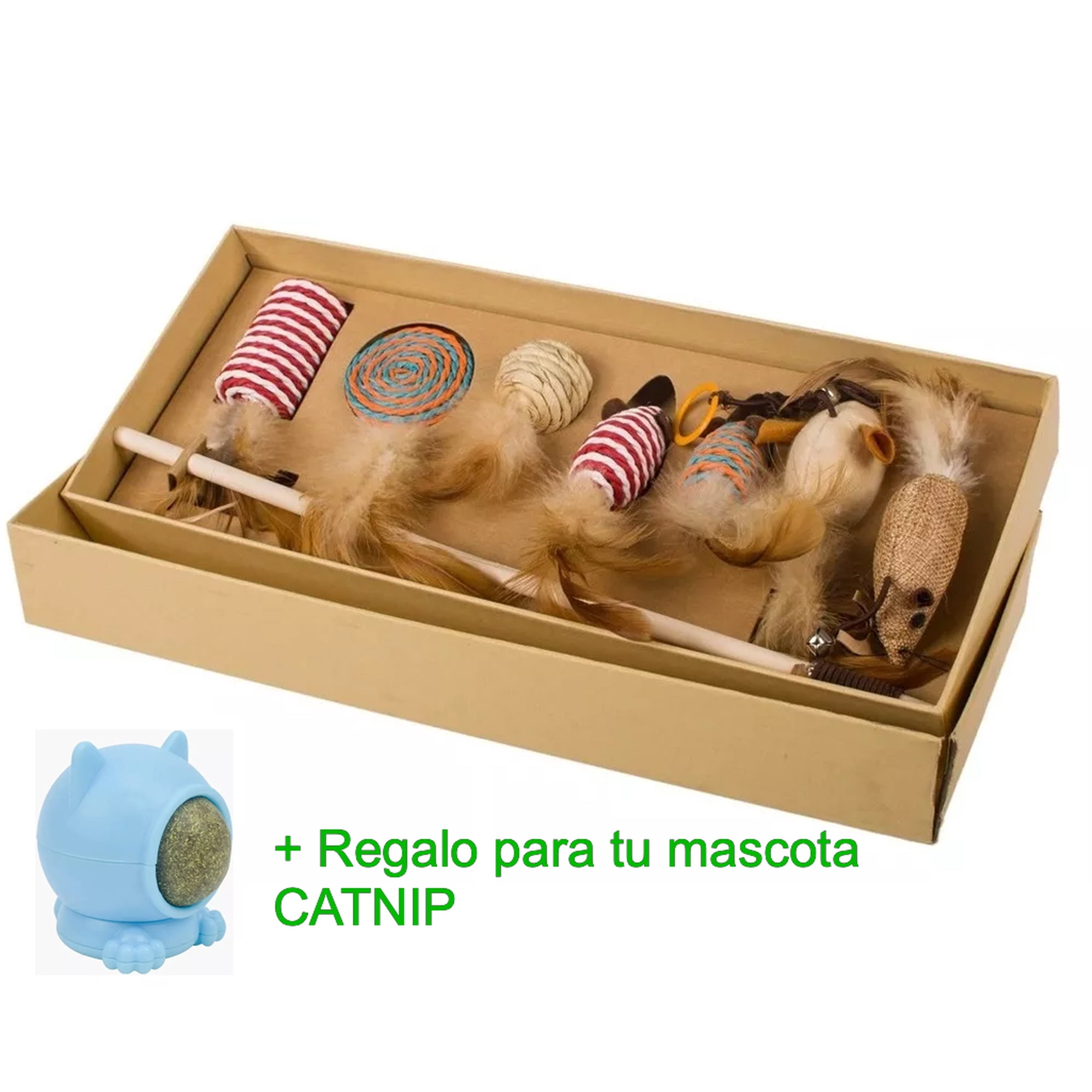Juguete Para Gatos Set Completo 7 Unidades
