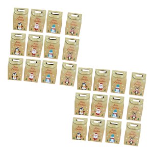 Bothyi - 24X Bolsas De Papel Kraft Navideñas Sacos Para Fiestas Navideñas Favor De Fiesta