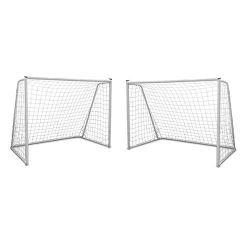 Auckland Outdoor - Pack De 2 Arcos Futbol Niño Metalico 120X80 Cm Con Red Blanco