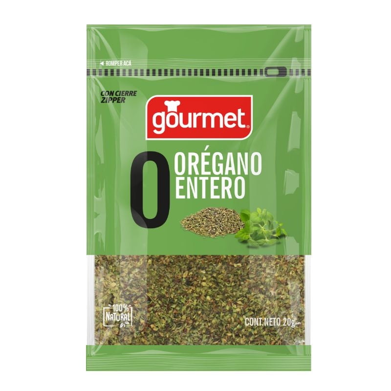 Orégano Entero Natural Bolsa 20 g Gourmet